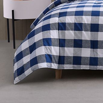 Wrangler Bison Plaid Blue Comforter Set with Shams