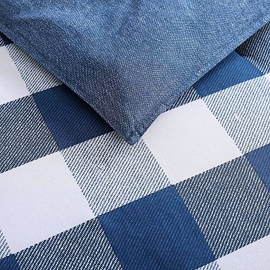 Wrangler Bison Plaid Blue Comforter Set