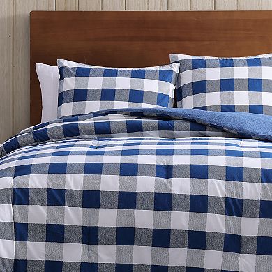 Wrangler Bison Plaid Blue Comforter Set