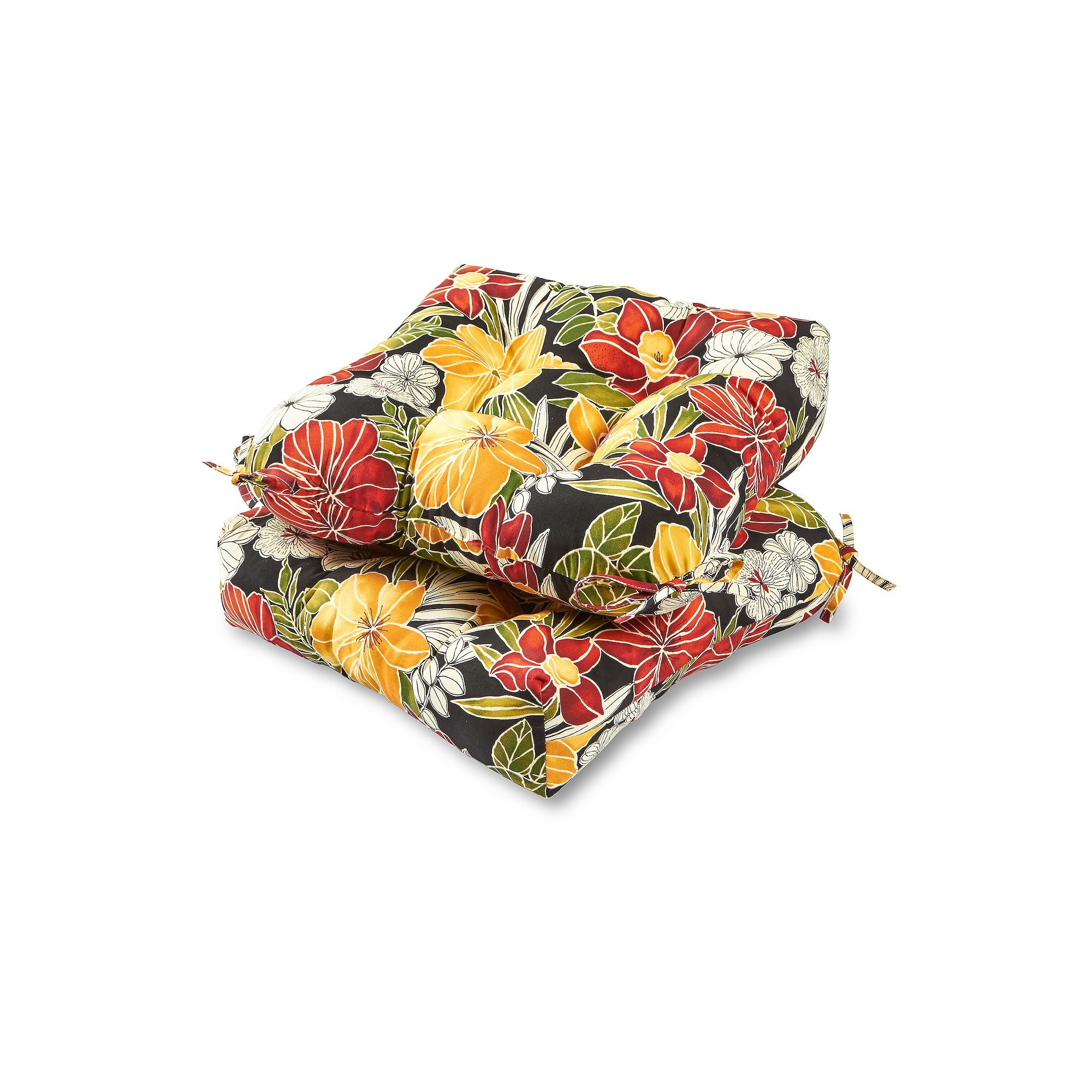 Greendale Home Fashions 20 2-piece Outdoor Chair Cushion Set, Aloha Blac