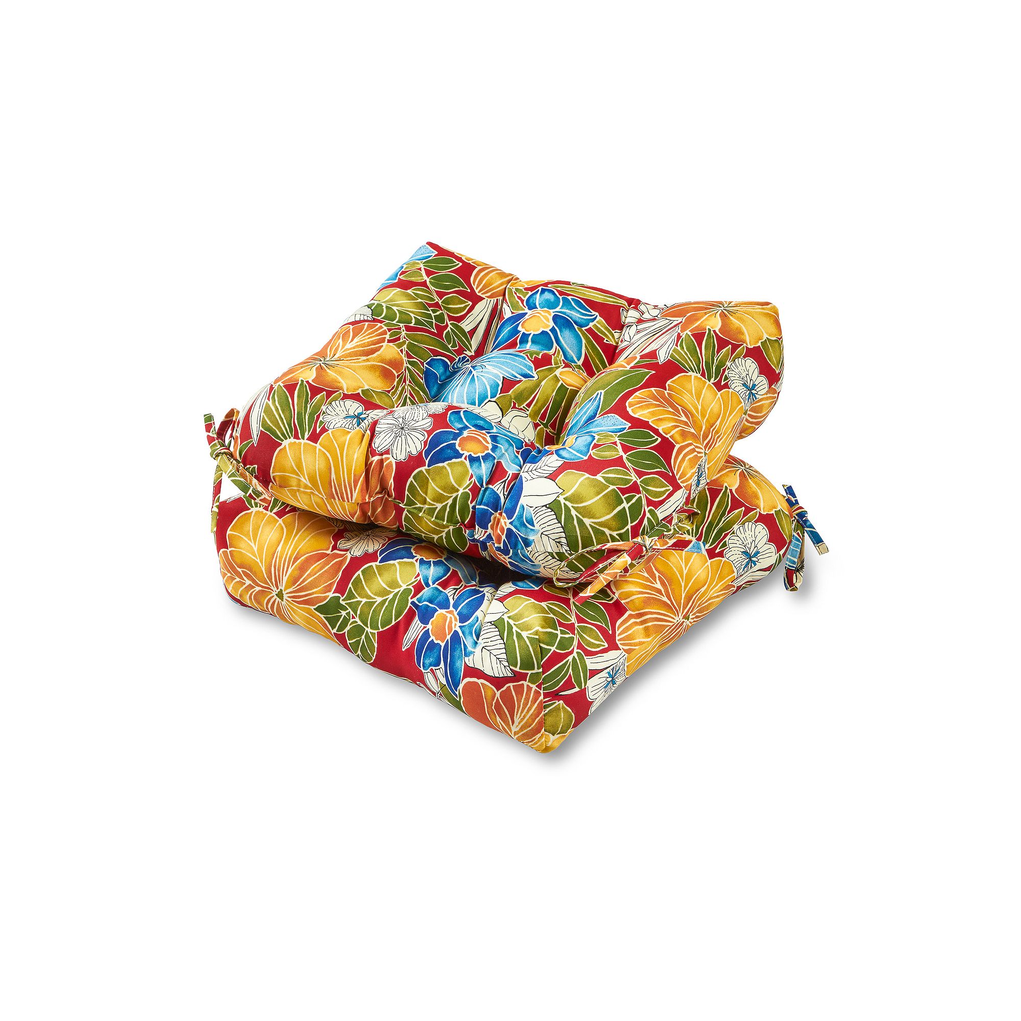 Greendale Home Fashions 20 2-piece Outdoor Chair Cushion Set, Aloha Red