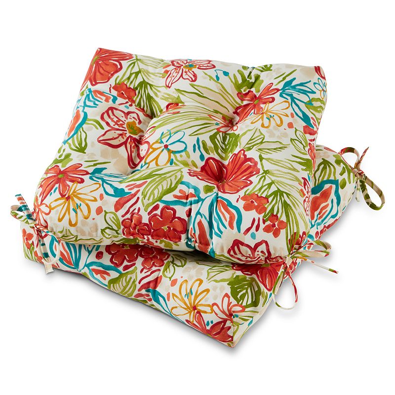 Greendale Home Fashions 20" 2-piece Outdoor Chair Cushion Set, Breeze Floral