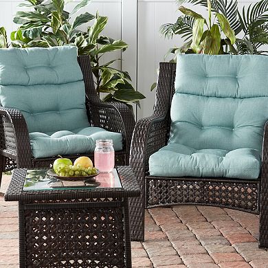 Greendale Home Fashions 2-piece Outdoor High Back Chair Cushion Set