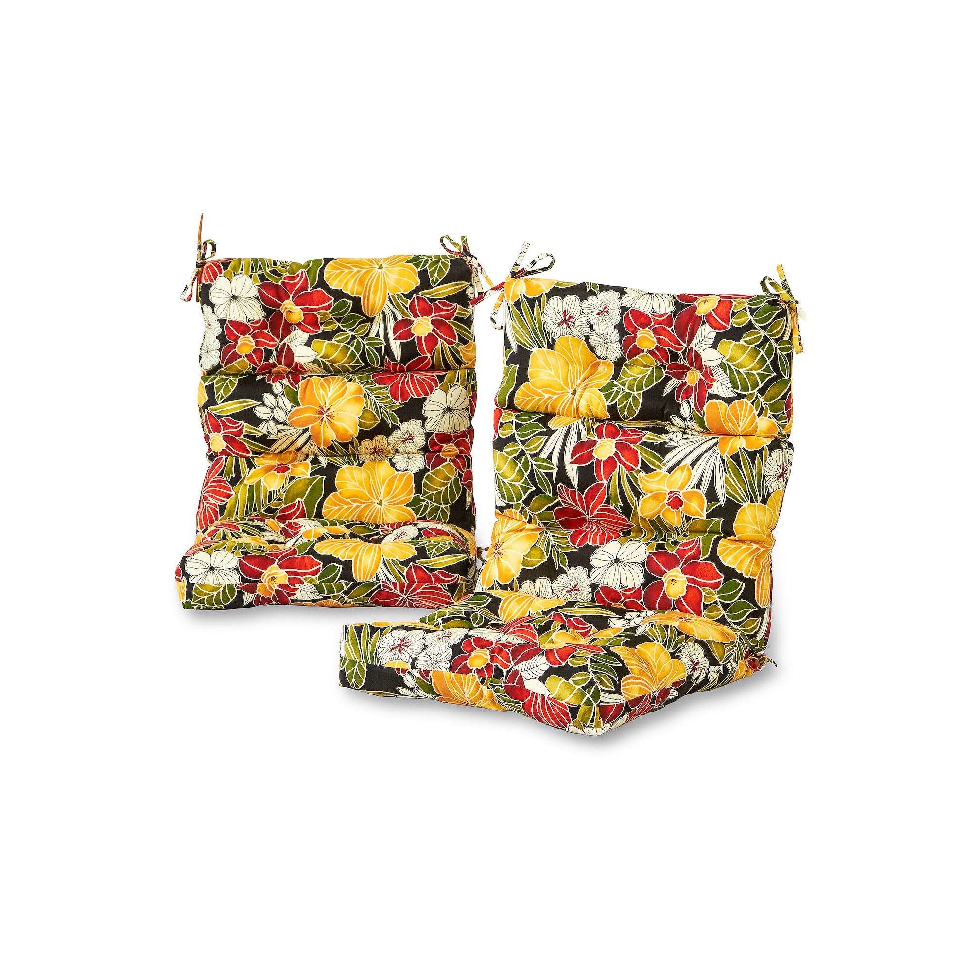 Greendale Home Fashions 2-piece Outdoor High Back Chair Cushion Set, Aloha 