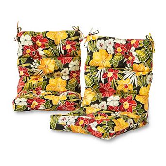 Greendale Home Fashions 2 pc Outdoor High Back Chair Cushion Set