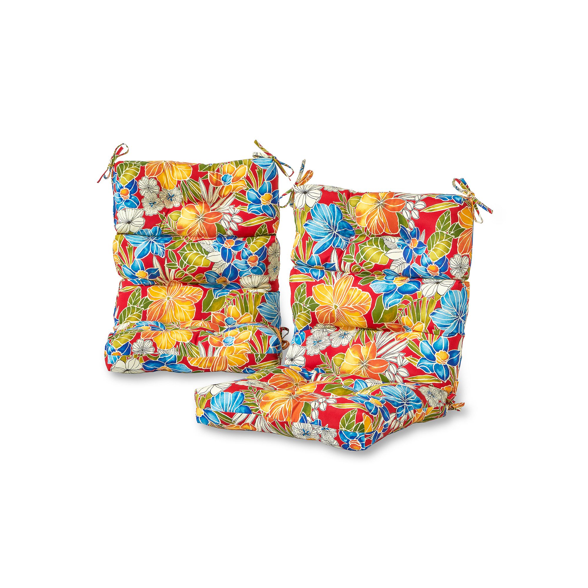 Greendale Home Fashions 2-piece Outdoor High Back Chair Cushion Set, Aloha 
