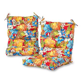 Greendale Home Fashions 2 pc Outdoor High Back Chair Cushion Set