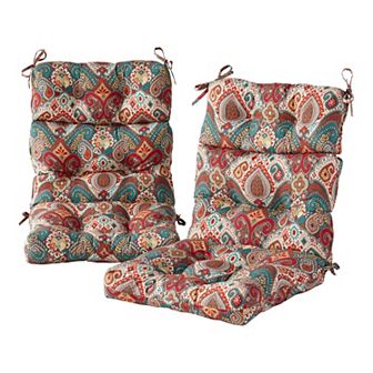 Greendale Home Fashions 2 pc Outdoor High Back Chair Cushion Set