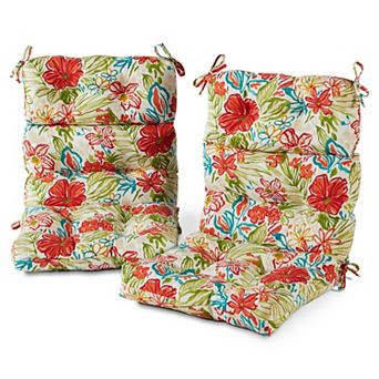 Greendale Home Fashions 2 pc Outdoor High Back Chair Cushion Set