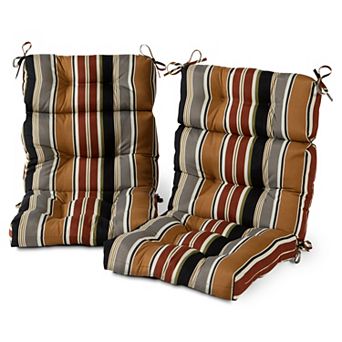 Greendale Home Fashions 2 pc Outdoor High Back Chair Cushion Set