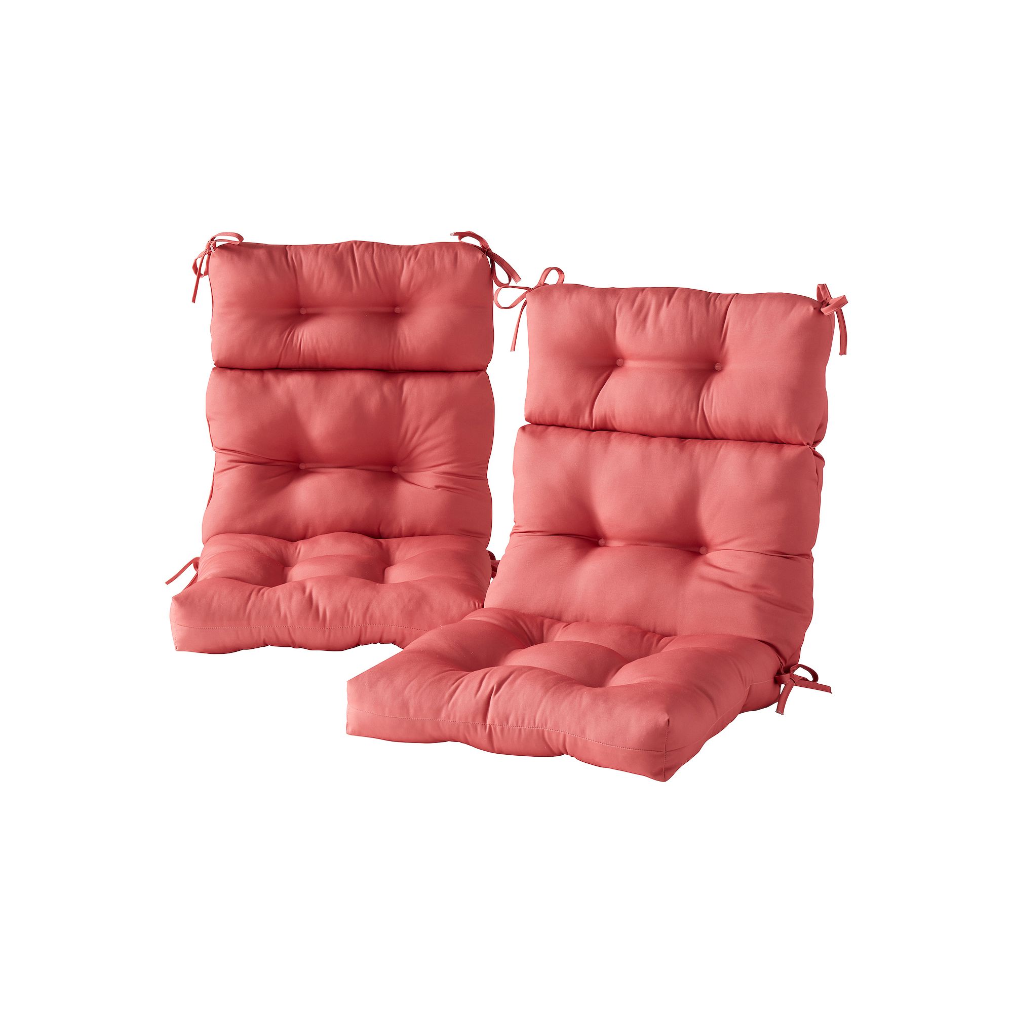 Greendale Home Fashions 2-piece Outdoor High Back Chair Cushion Set, Pink
