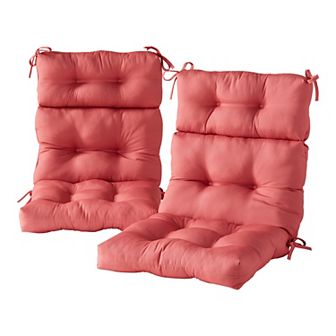 Greendale Home Fashions 2 pc Outdoor High Back Chair Cushion Set