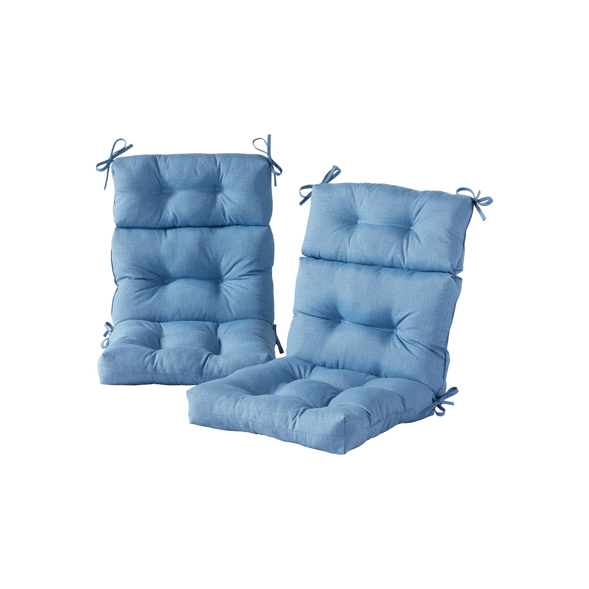 Greendale Home Fashions 2-piece Outdoor High Back Chair Cushion Set, Blue