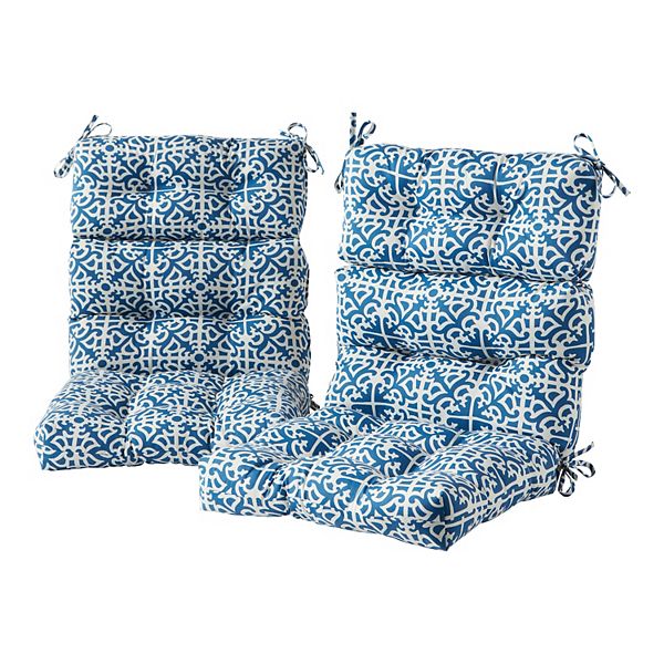 Greendale Home Fashions 2-piece Outdoor High Back Chair Cushion Set - Indigo