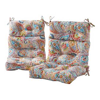 Greendale Home Fashions 2 pc Outdoor High Back Chair Cushion Set