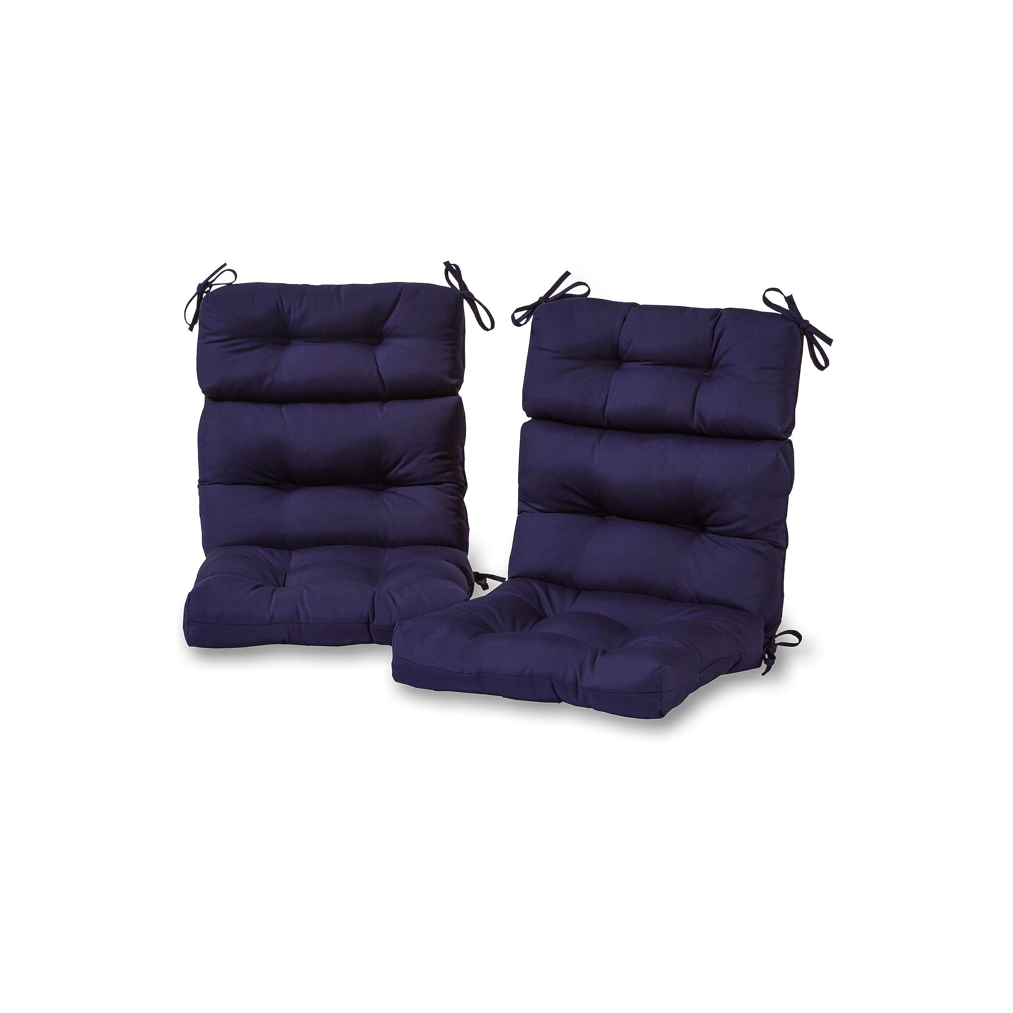 Greendale Home Fashions 2-piece Outdoor High Back Chair Cushion Set, Blue