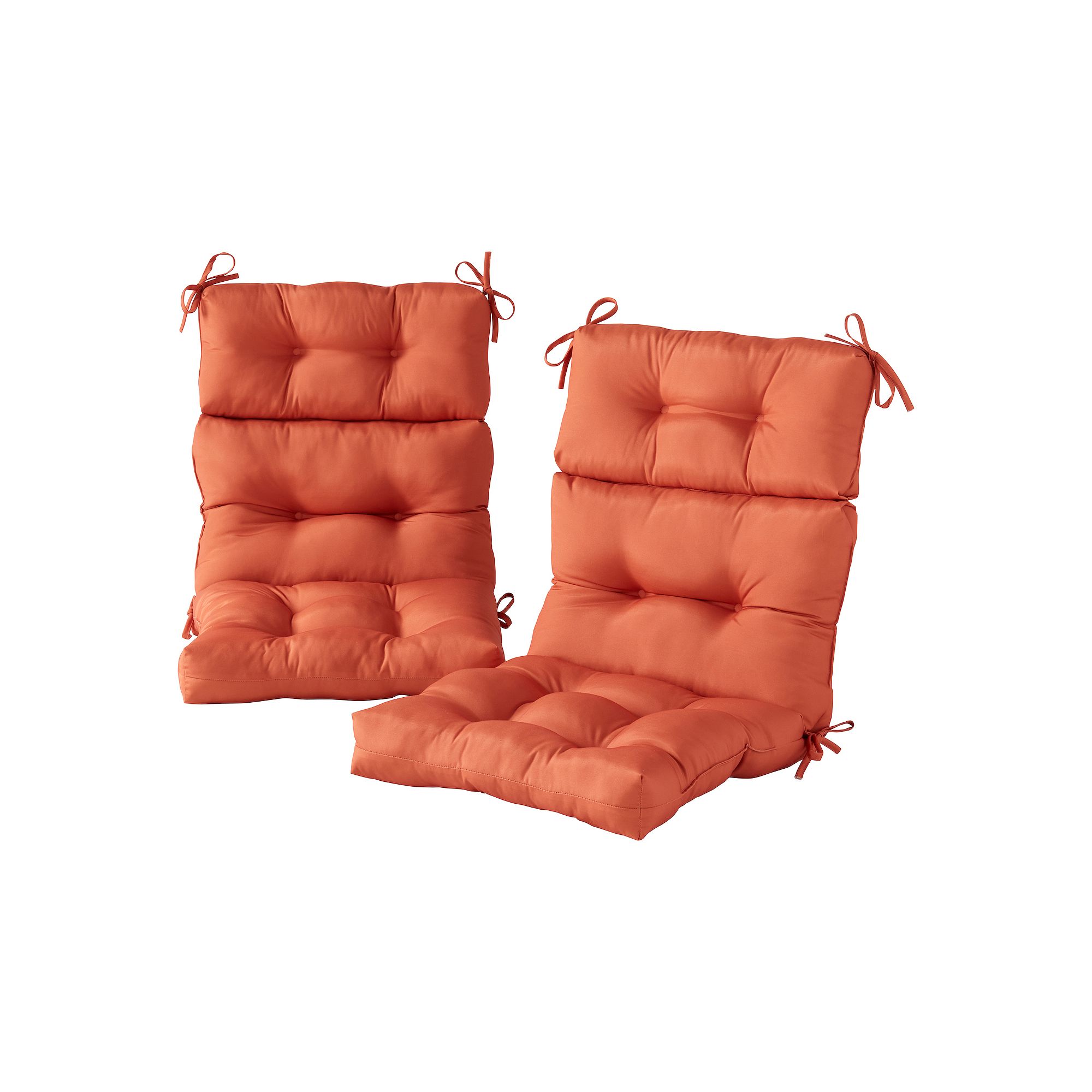 Greendale Home Fashions 2-piece Outdoor High Back Chair Cushion Set, Red