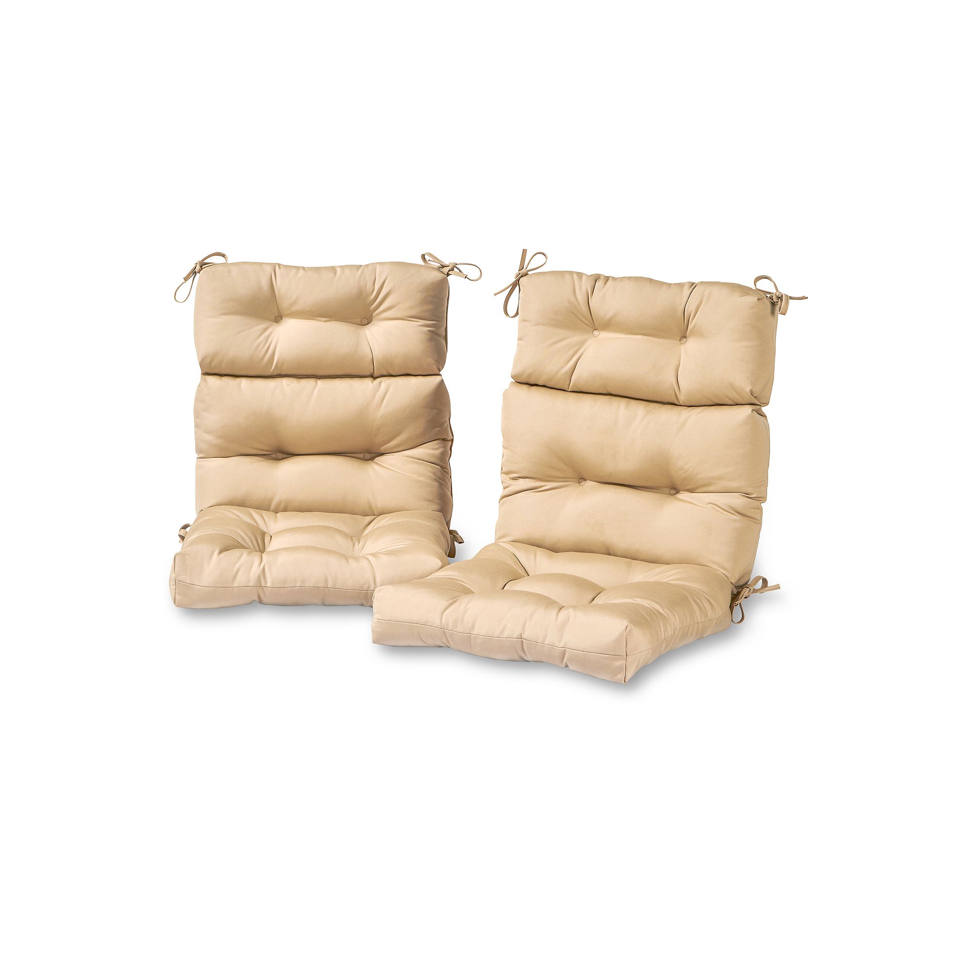 Greendale Home Fashions 2-piece Outdoor High Back Chair Cushion Set, Grey