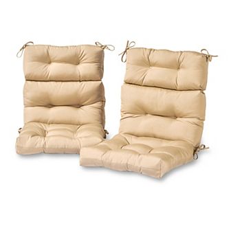 Greendale Home Fashions 2 pc Outdoor High Back Chair Cushion Set