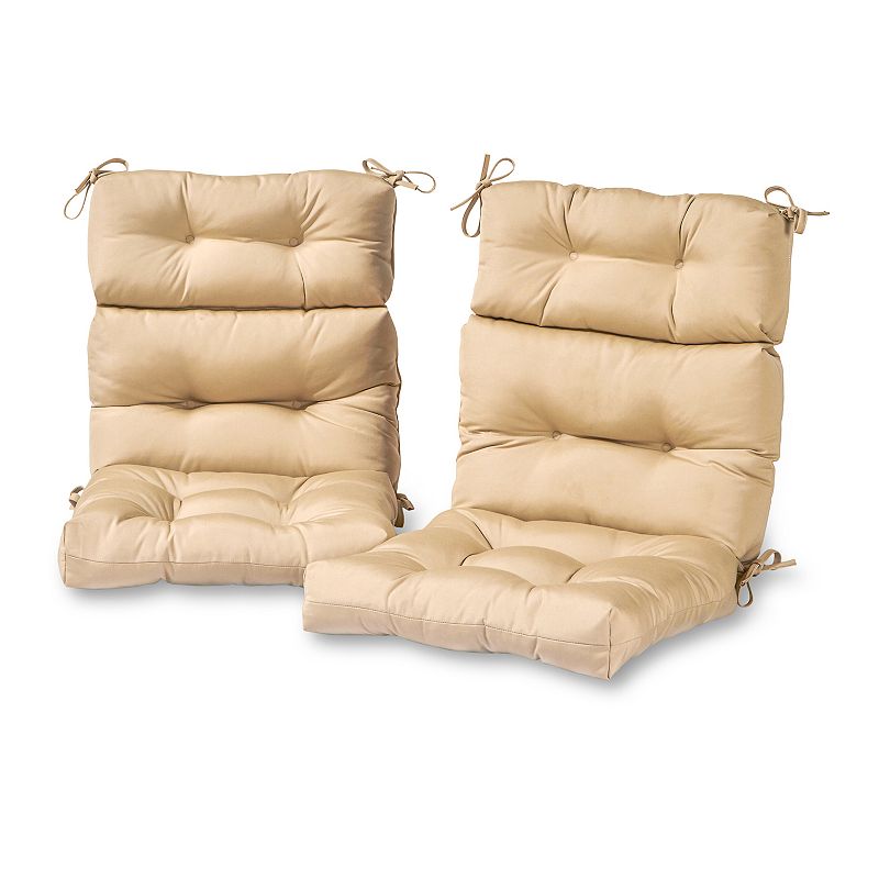 Greendale Home Fashions 2-piece Outdoor High Back Chair Cushion Set, Grey