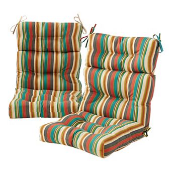 Greendale Home Fashions 2 pc Outdoor High Back Chair Cushion Set