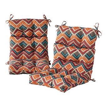 Greendale Home Fashions 2 pc Outdoor High Back Chair Cushion Set