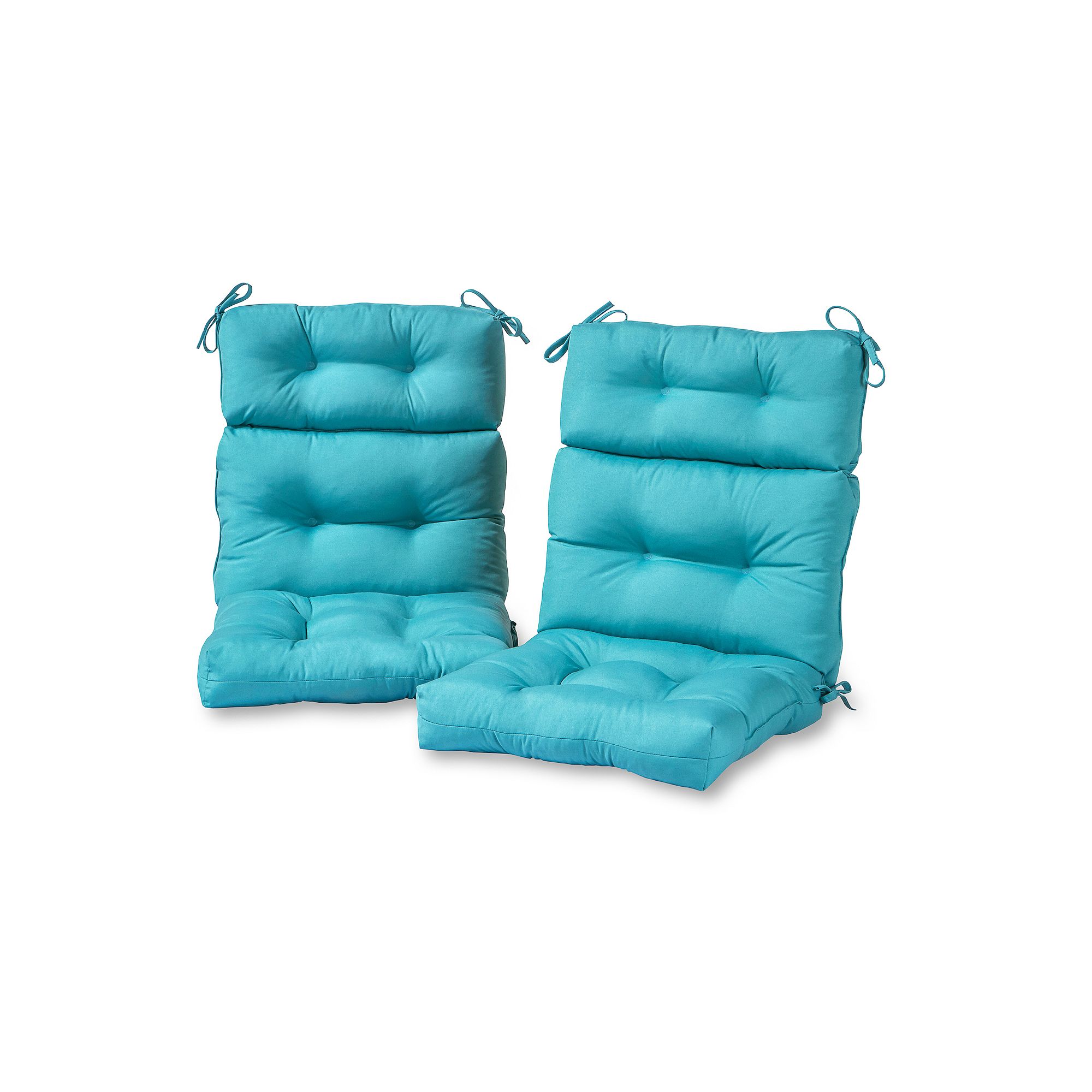 Greendale Home Fashions 2-piece Outdoor High Back Chair Cushion Set, Blue