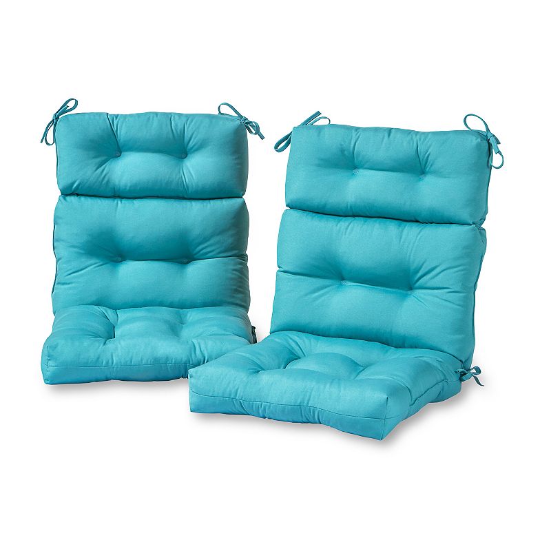 Greendale Home Fashions 2-piece Outdoor High Back Chair Cushion Set, Blue