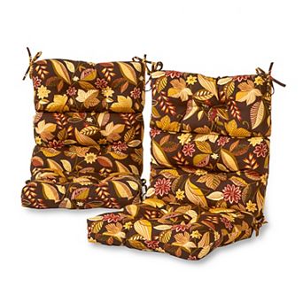 Greendale Home Fashions 2 pc Outdoor High Back Chair Cushion Set