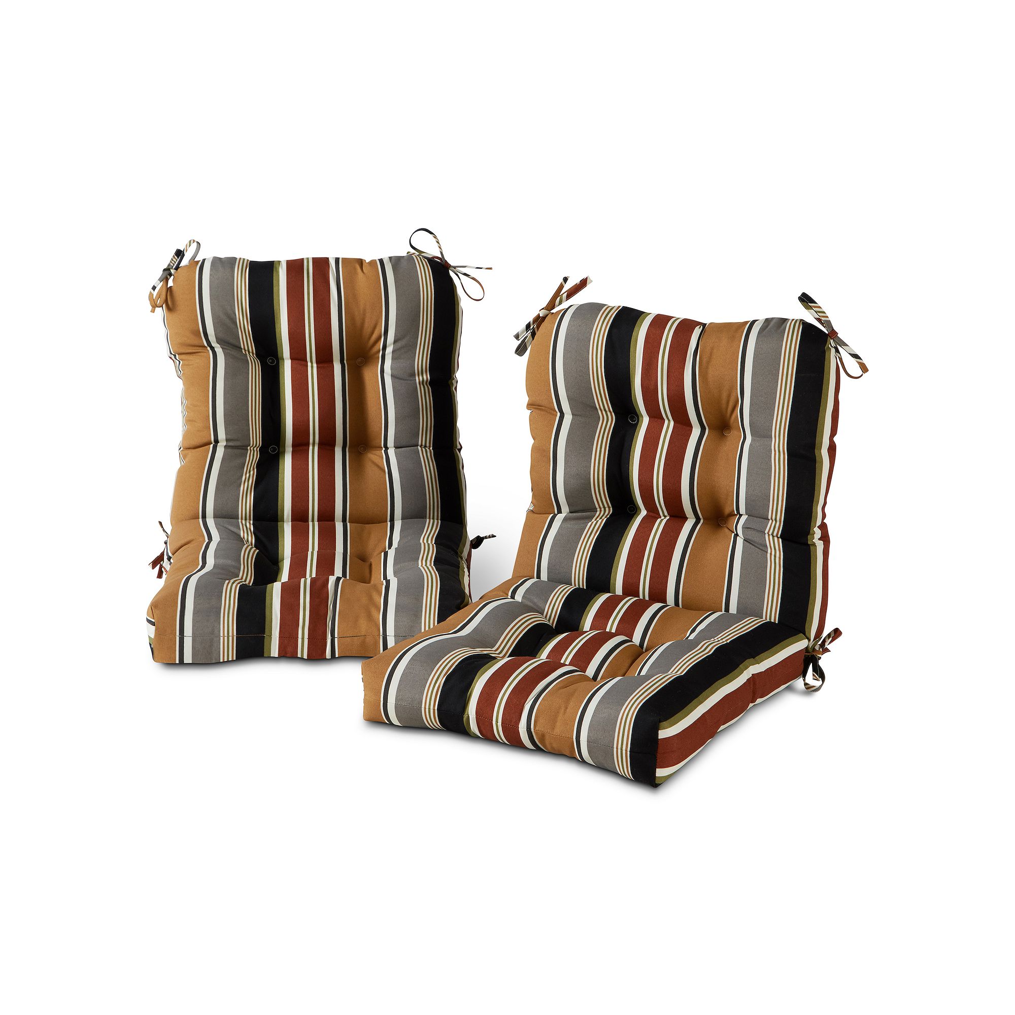 Greendale Home Fashions 2-piece Outdoor Seat/Back Chair Cushion Set, Brick 