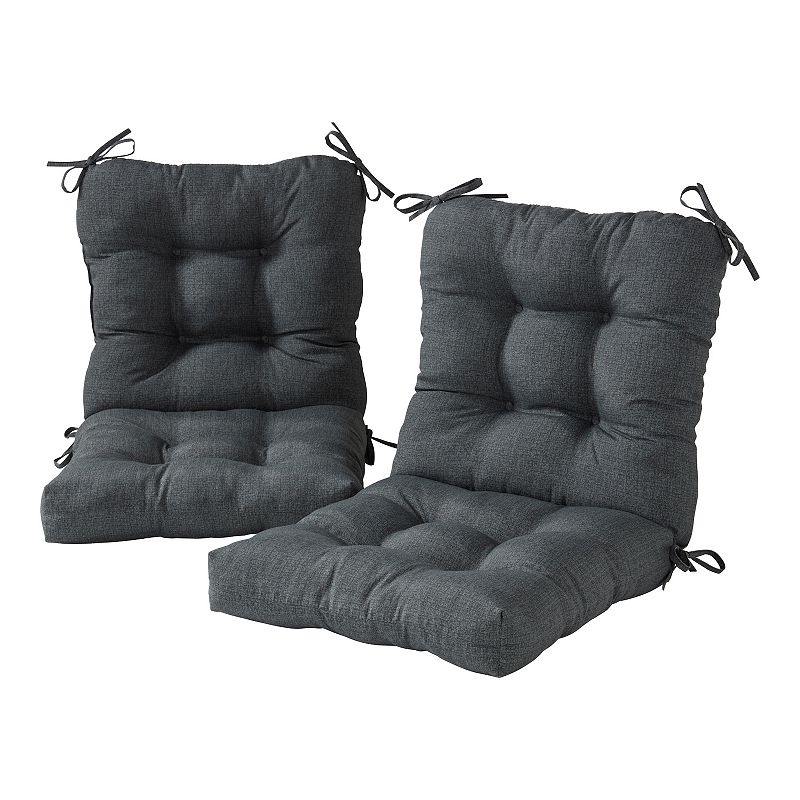 Greendale Home Fashions 2-piece Outdoor Seat/Back Chair Cushion Set, Black