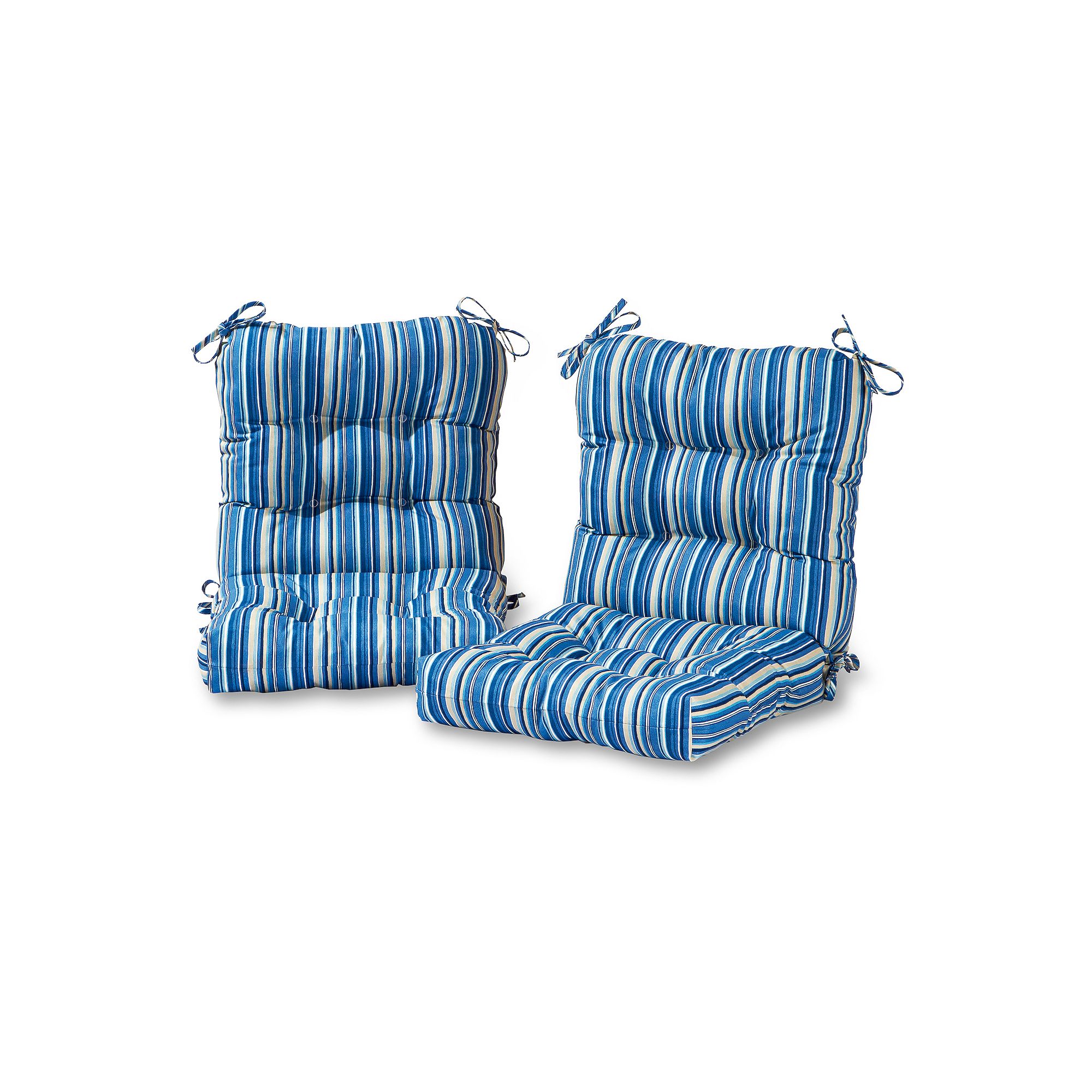 Greendale Home Fashions 2-piece Outdoor Seat/Back Chair Cushion Set, Blue S