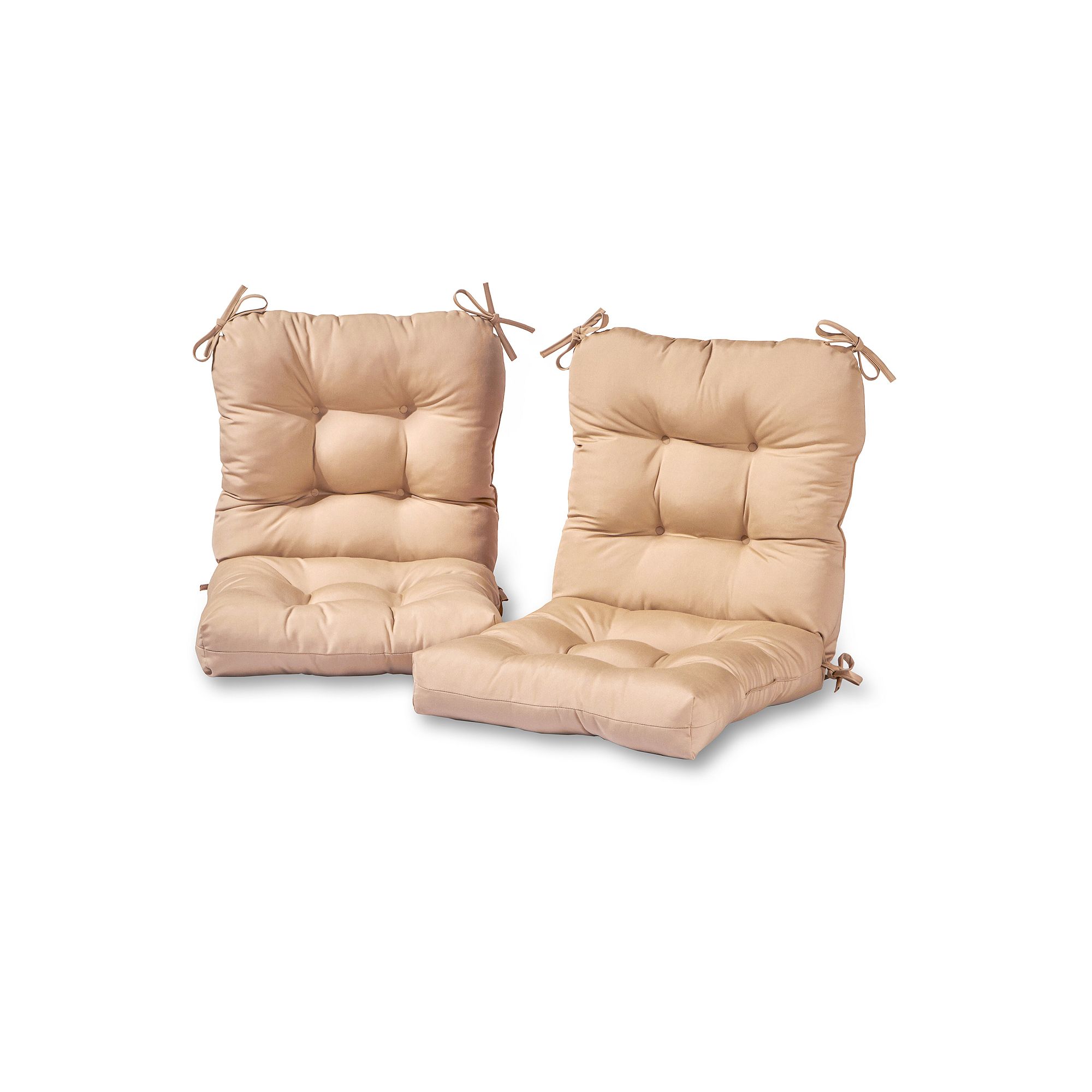 Greendale Home Fashions 2-piece Outdoor Seat/Back Chair Cushion Set, Grey