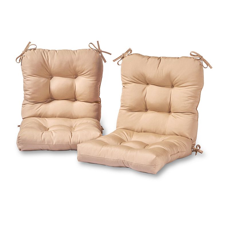 Greendale Home Fashions 2-piece Outdoor Seat/Back Chair Cushion Set, Grey