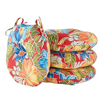 Greendale Home Fashions 15" Round 4 pc Outdoor Bistro Chair Cushion Set