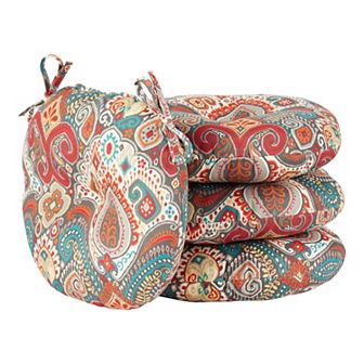 Greendale Home Fashions 15" Round 4 pc Outdoor Bistro Chair Cushion Set