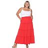 Plus Size White Mark Tiered High-Waisted Maxi Skirt