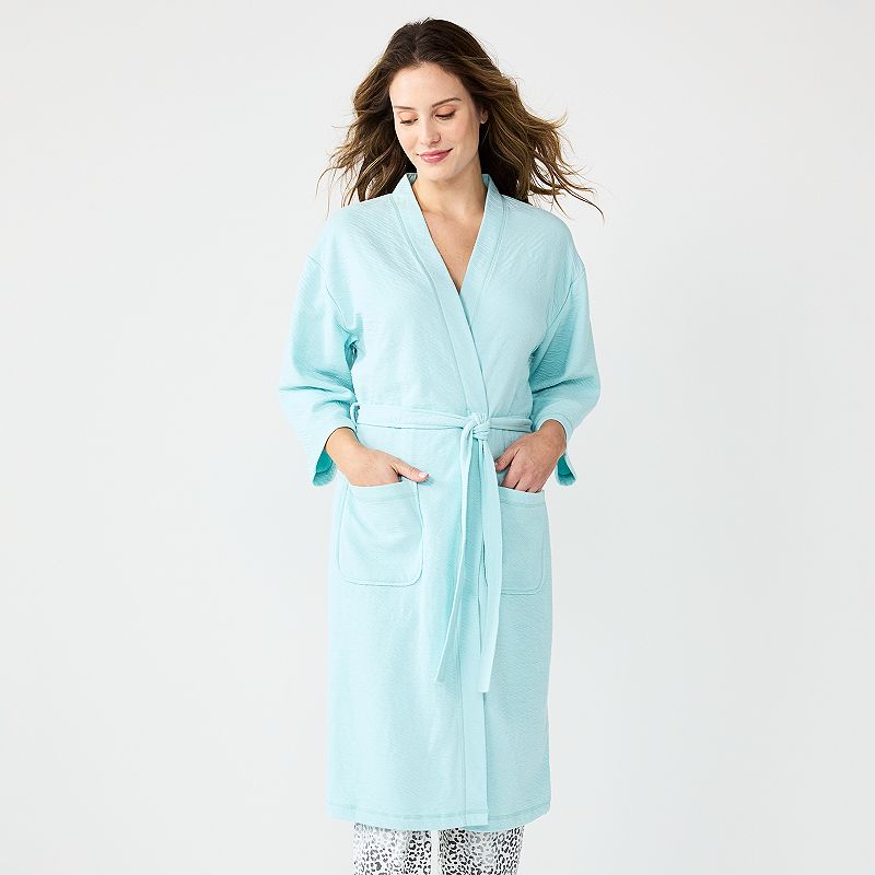 Womens Sonoma Goods For Life Cloud Knit 3/4 Sleeve Robe, Size: Small, Brt 