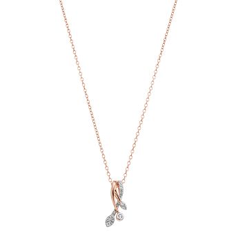 14k Rose Gold Over Silver Lab-Created White Sapphire Pendant Necklace