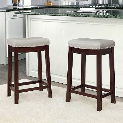 2 x orders Linon Allure Stain Resistant Nailhead Bar Stool