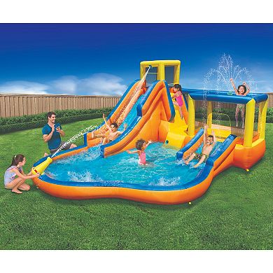 Banzai Inflatable Slide 'N Bounce Splash Park Water Park 3 Levels of Fun!