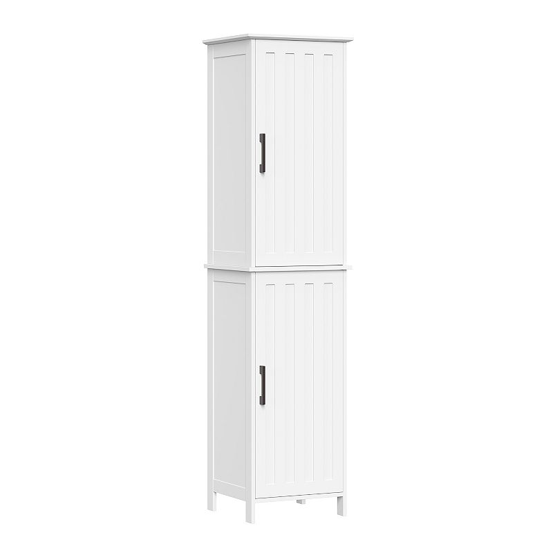 RiverRidge Home Monroe 4-Shelves Tall Storage Cabinet, White