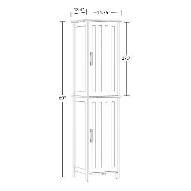 RiverRidge Home Monroe 4-Shelves Tall Storage Cabinet