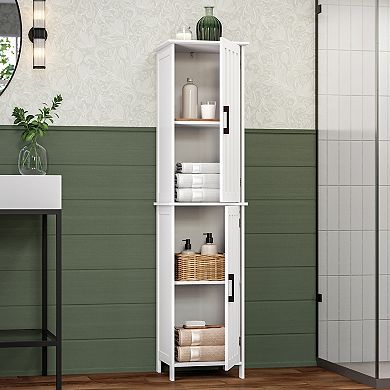 RiverRidge Home Monroe 4-Shelves Tall Storage Cabinet