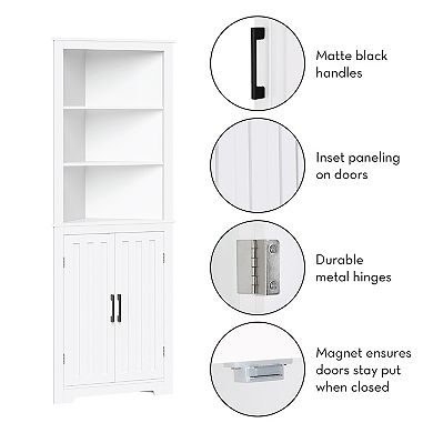 RiverRidge Home Monroe Corner Tall Storage Cabinet