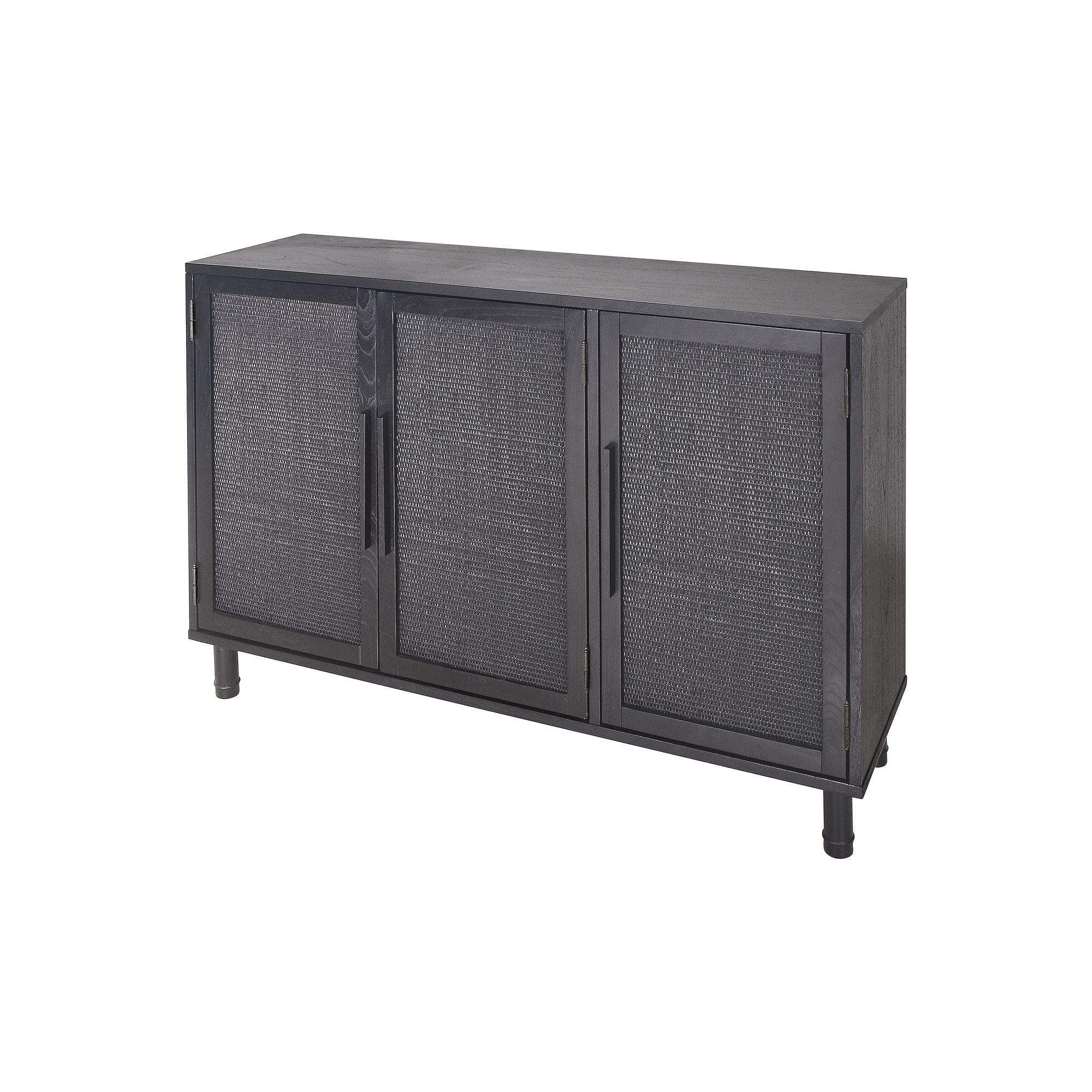 Hopper Studio Delancey 3-Door Cabinet, Black