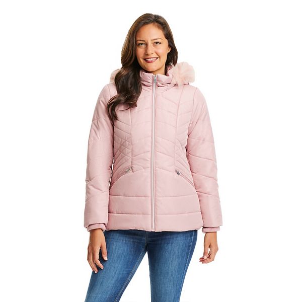 Women's d.e.t.a.i.l.s Faux-Fur Hood Quilted Jacket