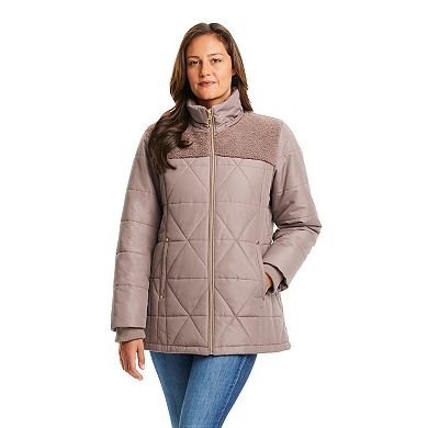 Women's d.e.t.a.i.l.s Hooded Mixed-Media Quilted Jacket