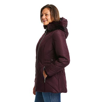Women's d.e.t.a.i.l.s Faux-Fur Hood Quilted Jacket