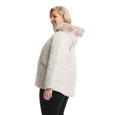 Plus Size d.e.t.a.i.l.s Hood Quilted Jacket